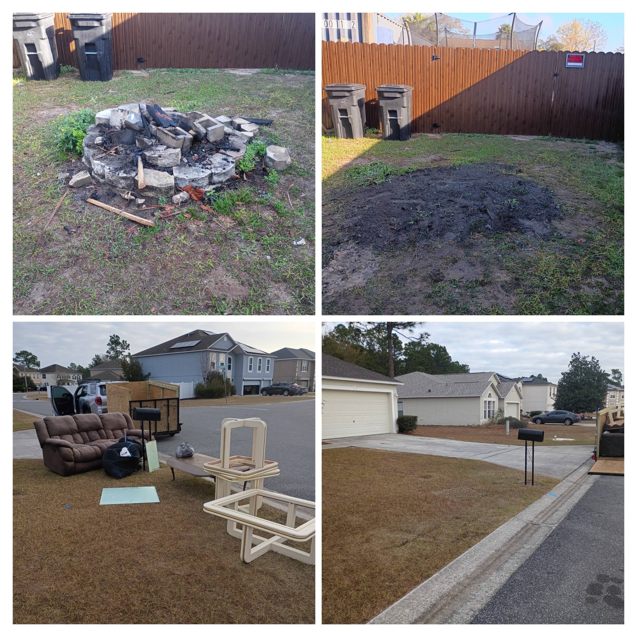 Junk removal before and after collage