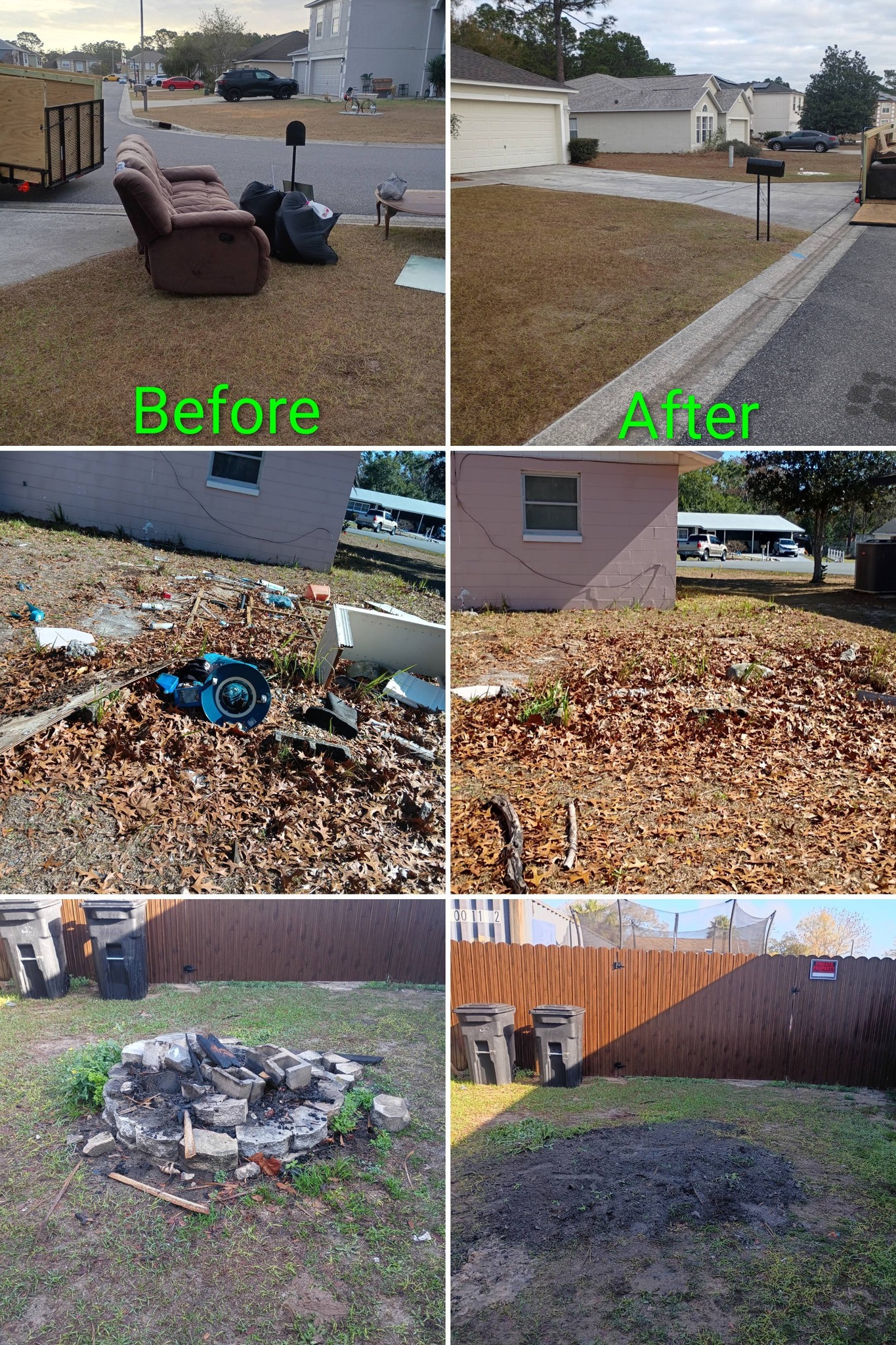 Before and after cleanups