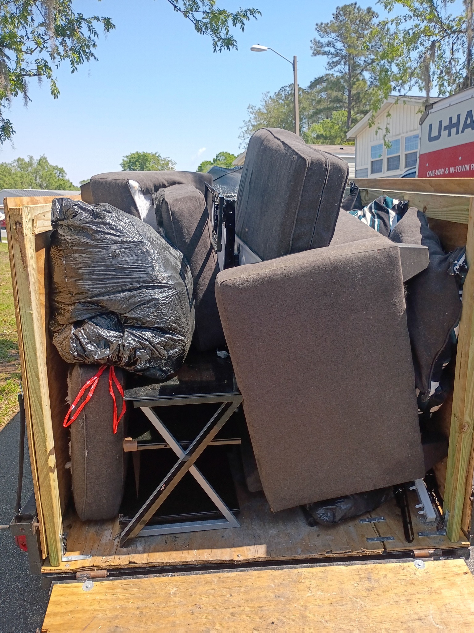 Trailer full of furniture