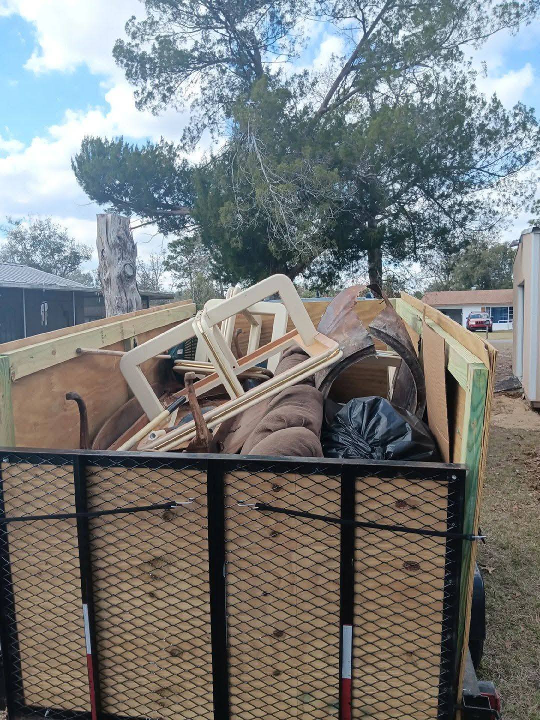 Trailer loaded with junk